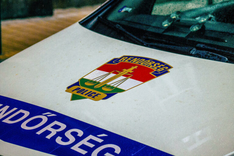 Hungarian police car Police found the missing 1-year-old child of one of Hungary's richest men
