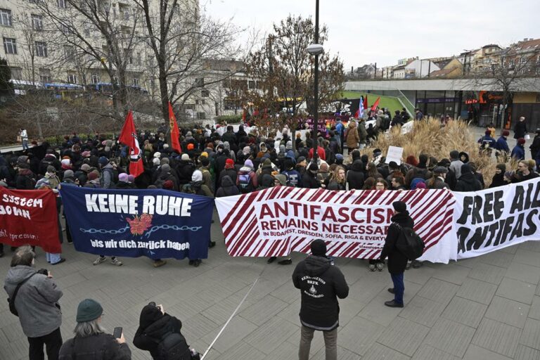 Antifa protest in Budapest