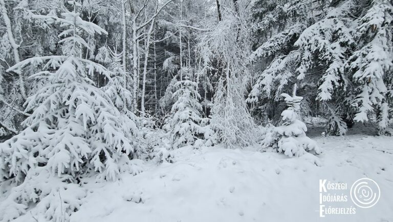 Snow covered parts of Hungary today spring