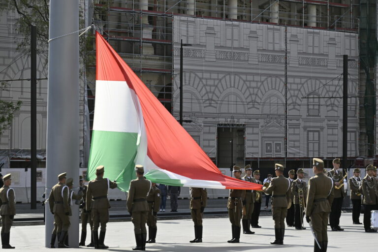 Budapest Parliament half-mast flag Pope Francis