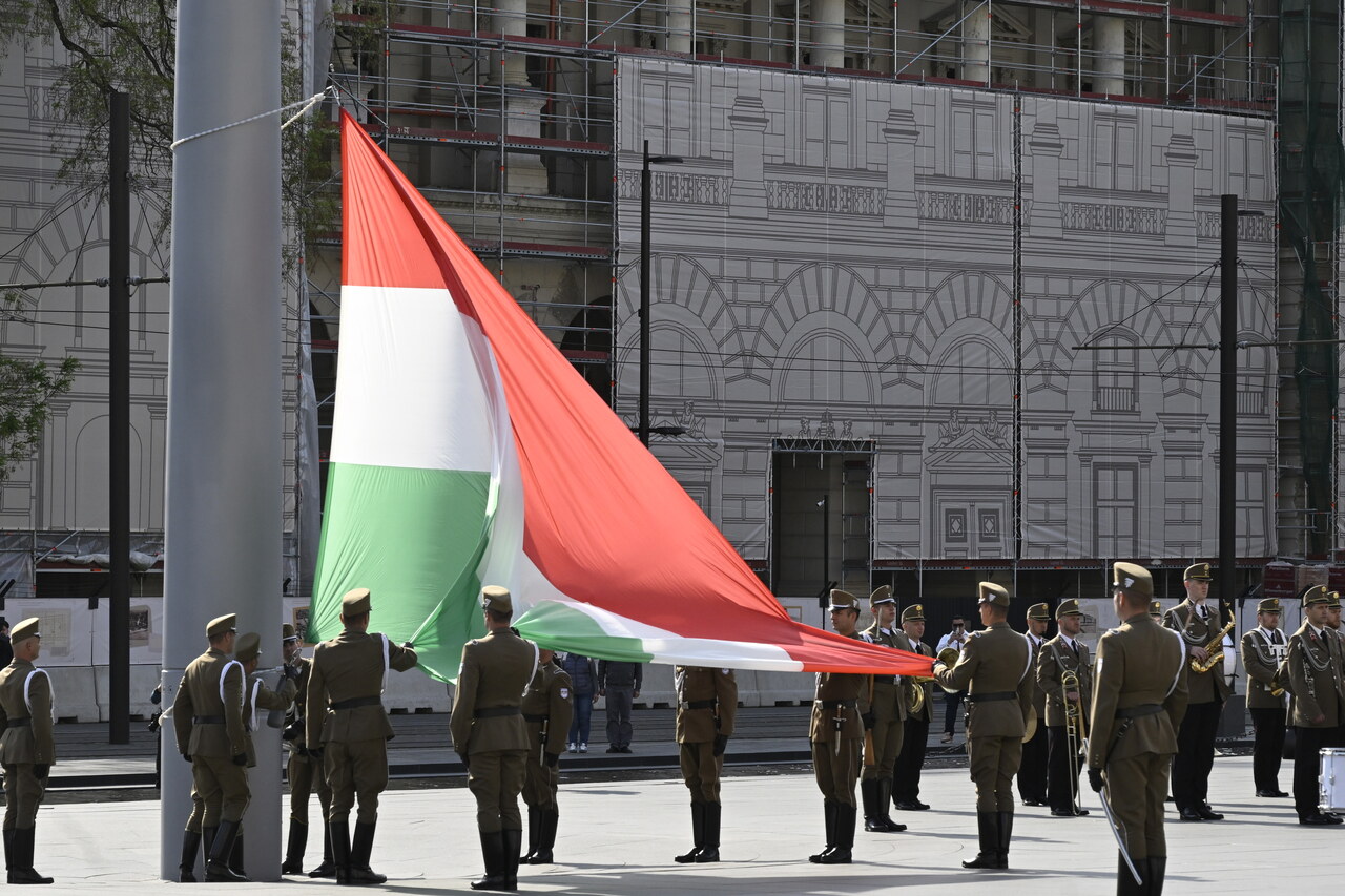 Budapest Parliament half-mast flag Pope Francis