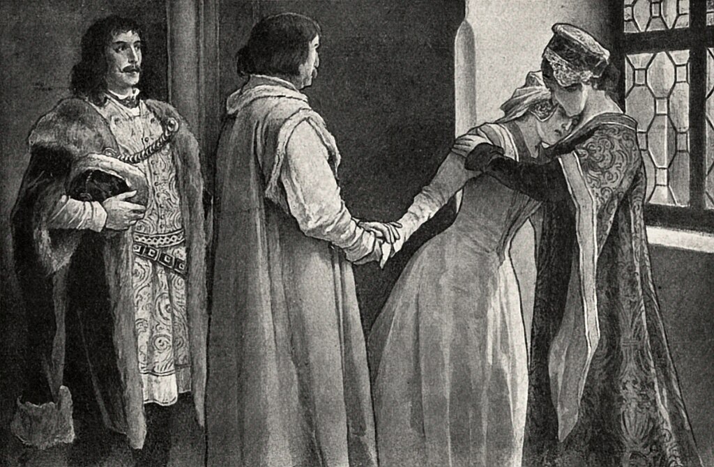 Catherine of Poděbrady leaving her family