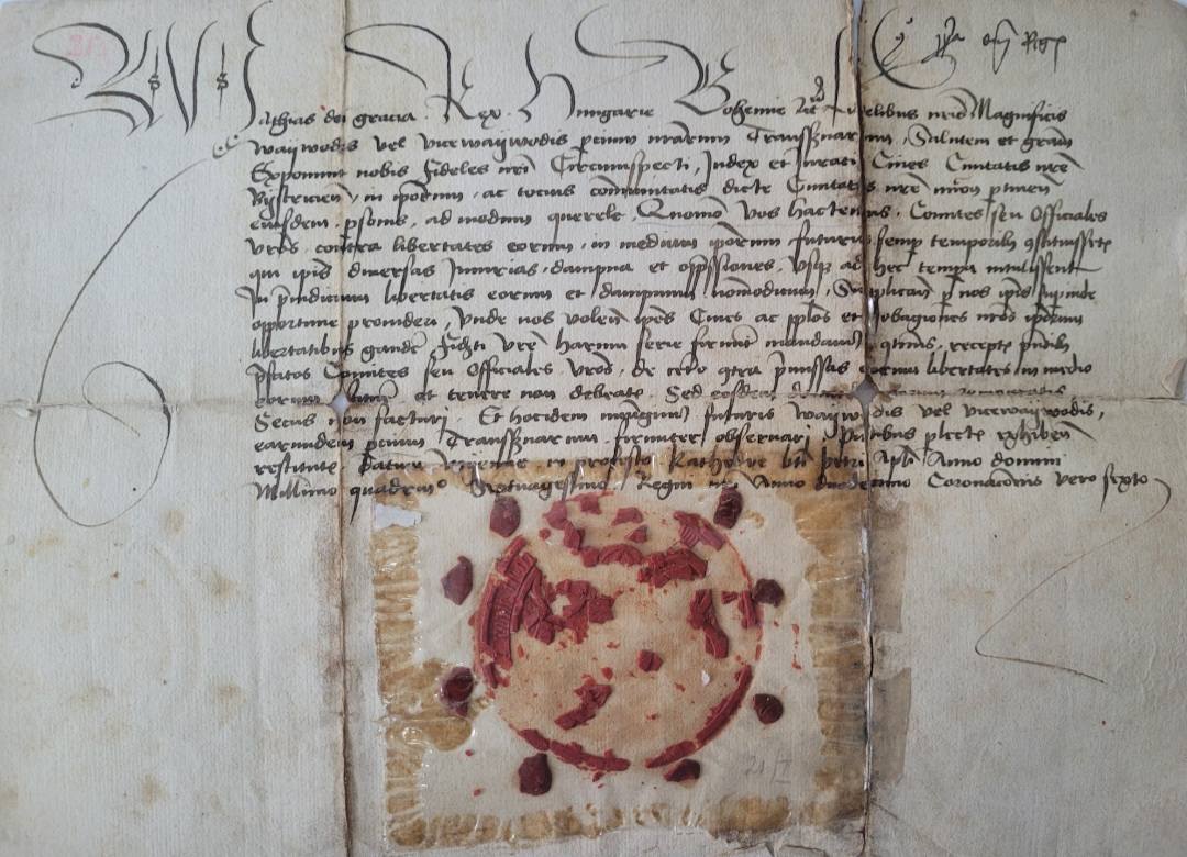 15th century document Matthias King Transylvania lost found