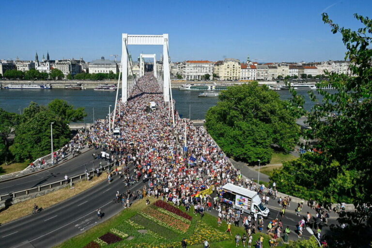 Budapest Pride LGBTQ+ events Hungary government ban record crowds international attention