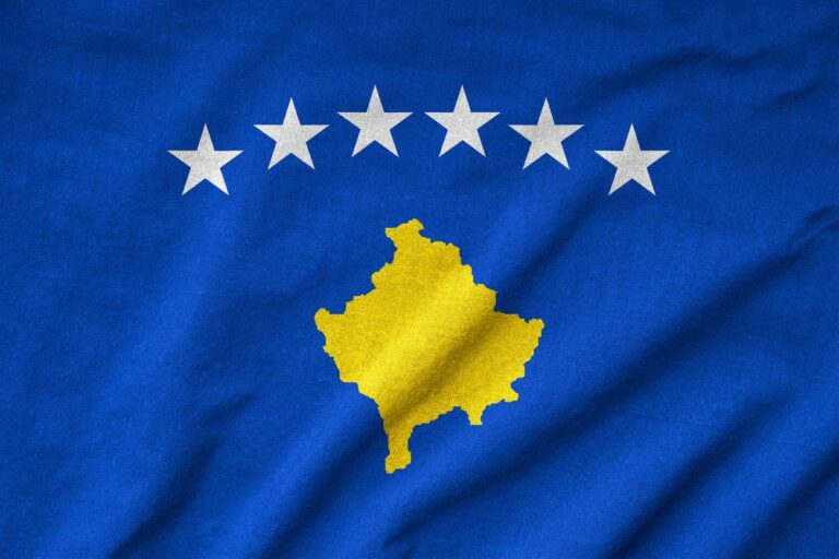 Ruffled Kosovo Flag
