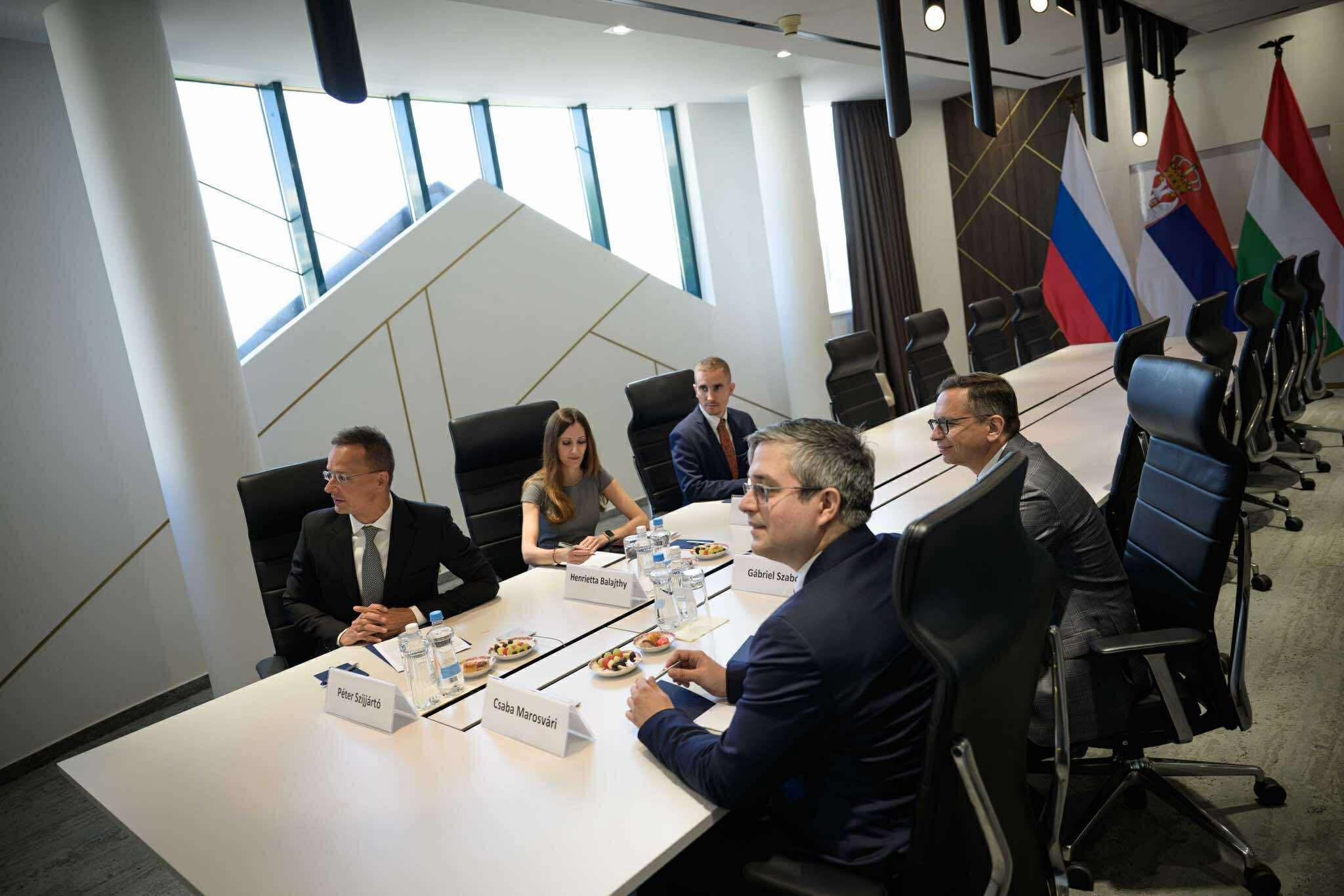 FM Szijjártó with Russian and Serbian counterparts