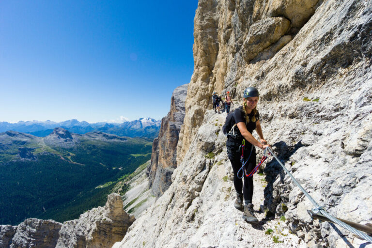 rock climbing via ferrata
